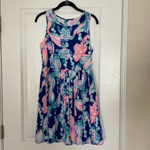 Lilly Pulitzer Dresses & Skirts - Lilly Pulitzer Going Coastal Kassia Blue Pink Fit & Flare Dress - Sz 4